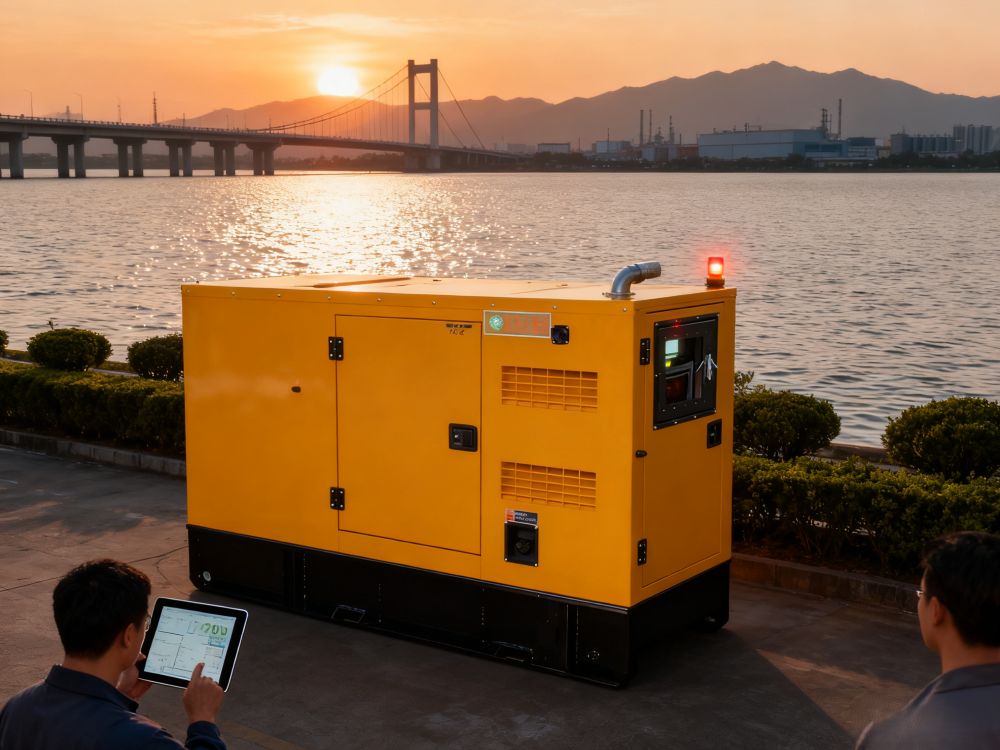 What is the exhaust temperature of a diesel generator?